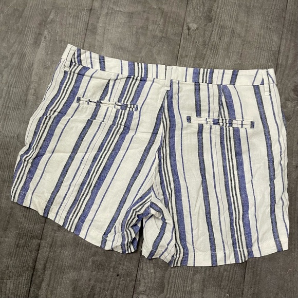 Old Navy Blue and White Striped Linen Shorts - Picture 3 of 3
